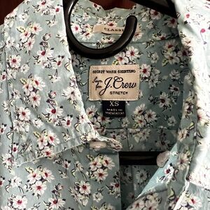 J. Crew Light Blue Floral Stretch Shirt *** sold**